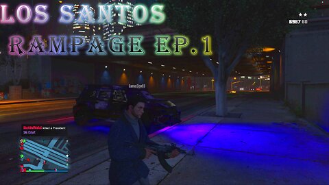 GTA 5 Los Santos Rampage. ep.1 The indestructible purple truck.