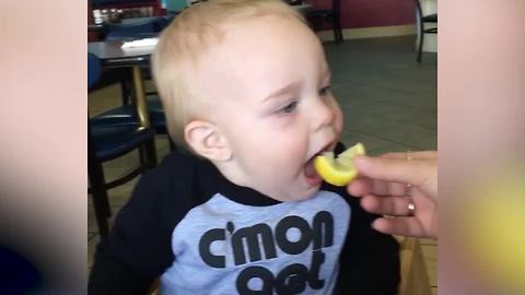 Baby Boy’s First Lemon Makes His Whole Body Shake