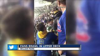 Fight breaks out between Brewers, Cubs fans at Miller Park Friday night