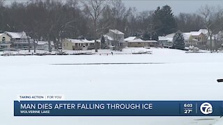 Man dies after falling through ice on Wolverine Lake