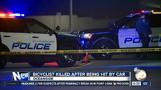 Bicyclist struck by car, killed on Oceanside road