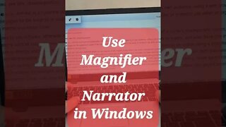 Use magnifier and narrator in windows pc #shorts #youtubeshorts