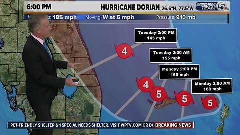 6p.m. Hurricane Dorian update