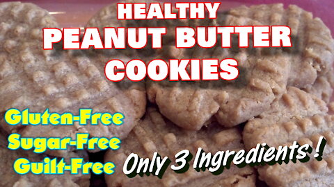 3 Ingredient Peanut Butter Cookies (Gluten-Free, Sugar-Free, Non-GMO)