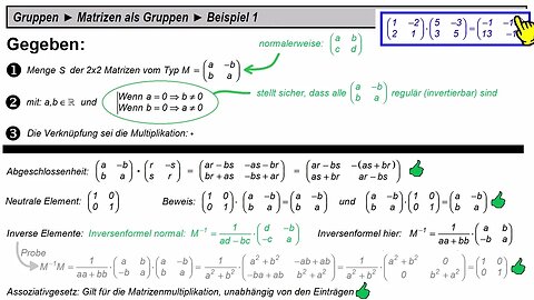 Gruppen ► Matrizen als Gruppen ► Beispiel 1