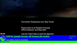 LIVE Thunderstorms Approaching St. Joseph County, MI
