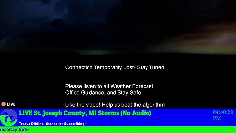 LIVE Thunderstorms Approaching St. Joseph County, MI