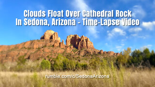Clouds Float Over Cathedral Rock In Sedona, Arizona - Time-Lapse Video