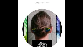 Easy Hair Bun With Hair Forks