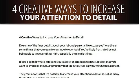 4 Creative Ways to Increase Your Attention to Detail