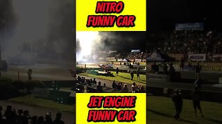 Nitro Funny Car Burnout and Jet Engine Funny Car Warmup! #shorts