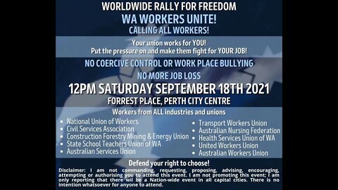 Worldwide rally for Freedom Perth 18-9-21-What u wont see on MSM