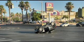 Vegas police arrest impaired driver after rollover crash