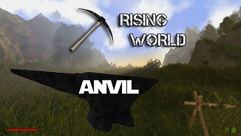 Rising World Ep 3 - Making and Anvil and Hiding it in the Grass