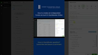 How to create an Undeposited Funds account in Quickbooks Online #shorts #quickbooksonline