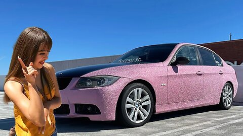 SPARKLING PINK DIAMONDS…So Good, She Was Blown Away | The First BMW In Glitter Done At The New House