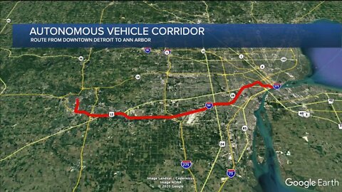 New autonomous vehicle corridor planned between Detroit and Ann Arbor