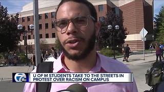 University of Michigan students protest campus racism in the streets