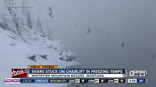 Skiers stuck on chairlift in freezing temps