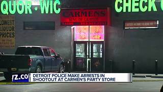 Two wounded in shootout at party store in DetroitTwo people were hurt following a shootout outside of a party store on Detroit's East Side.