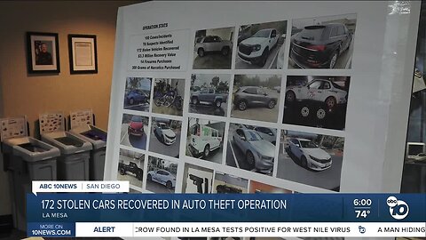 172 stolen cars recovered in auto theft operation