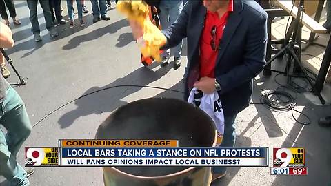 NKY bar burns NFL jerseys as counter protest to kneeling players
