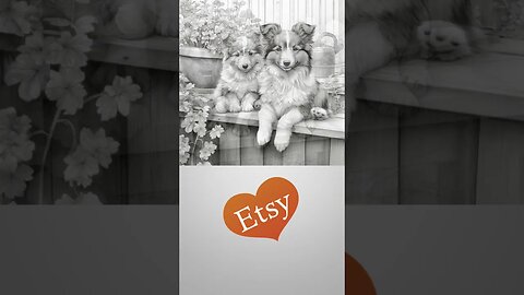 Puppies on the Porch Grayscale Coloring Book