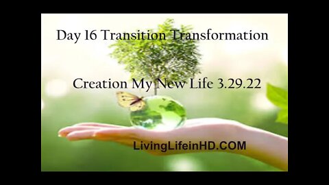 Day 16 Transition Transformation Creation My New Life 3.29.22