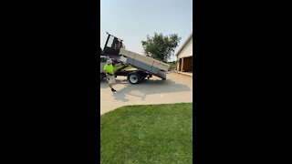 Lumber getting dropped at a jobsite