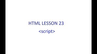 HTML Lesson 23