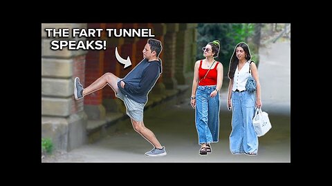 Funny Fart Prank in Central Park! TROUBLE in the TUNNEL!