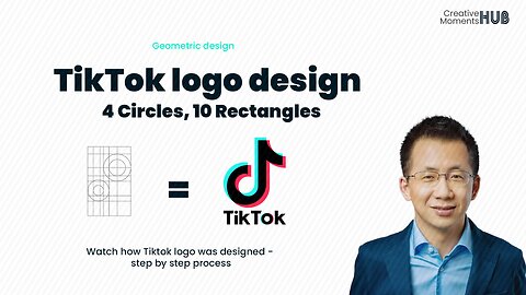 How TikTok Logo was Designed - 14 shapes ( 4 circles and 10 rectangles only)