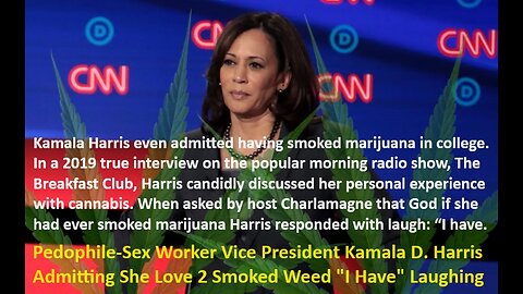 Pedophile Vice President Kamala Devi Harris Admitting She Smoked Weed "I Have" Laughing