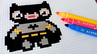 how to Draw Kawaii Batman - Hello Pixel Art by Garbi KW
