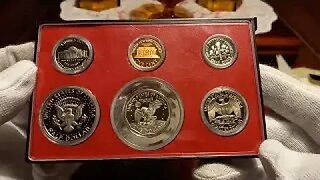 79 Type 2 Clear S Proof set and a Cuban coin bracelet made with 1953 1 centavos coins