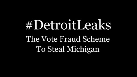 Detroit Leaks - The Voter Fraud Scheme to Steal Michigan