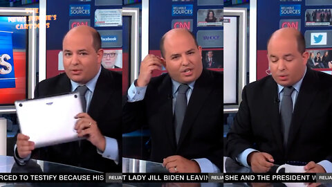 CNN's Stelter trying very hard to pretend that he's not reading his farewell speech from a teleprompter.