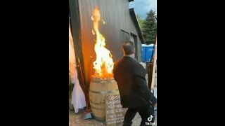 Drunk Wedding Guest Nearly Sets Venue & Himself On Fire