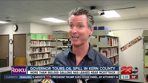 Governor Newsom tours oil spill in Kern County