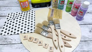 Adorable Craft Room Decor DIY || Using Dollar Tree Wood Round [1 Easy DIY]