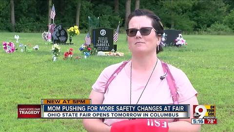 Mother of Ohio State Fair ride failure victim continues pushing safety changes