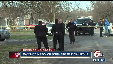 Man shot in the back on Indianapolis' south side