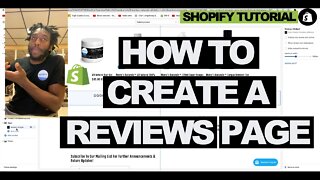 HOW TO CREATE A REVIEWS PAGE ON SHOPIFY IN 2 MINUTES!! *EASIEST ROUTE*