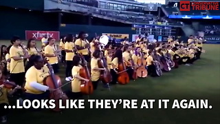 Band Kneels For Anthem