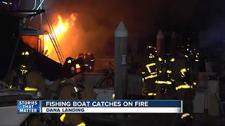 Fishing boat on Dana Landing damaged by fire