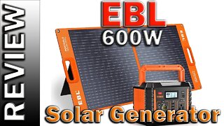 EBL 600W Solar Generator 300wh Portable Power Station Backup Lithium Battery 100W Solar Panel