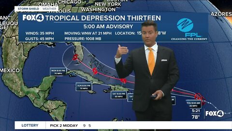 Tropical Depression #13 forms, SWFL remains in the forecast cone