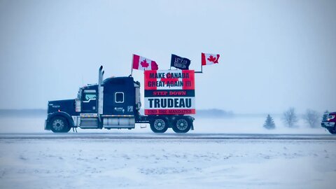 Slow Rolling the Emerson MB Border 01.29.2022 #FreedomConvoy2022