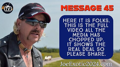 Real deal RARE full video the media has chopped up. Please share. Free Joe Exotic THE Tiger King