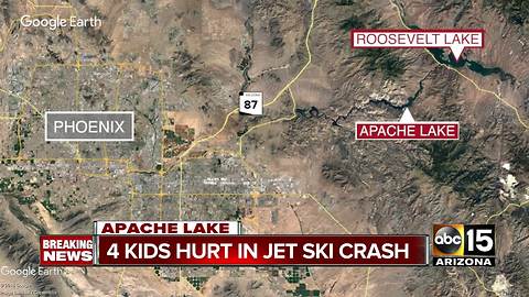 Four children hospitalized after jet skis collide at Apache Lake